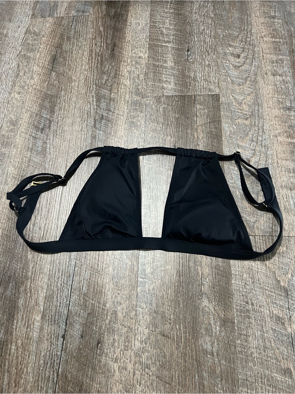 Adore Me Black Triangle Cutout Bikini Top